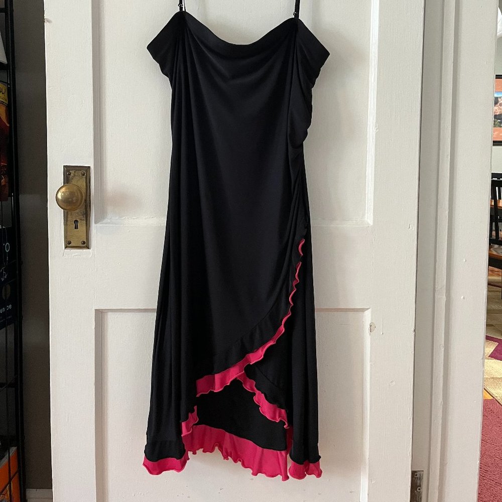 Flirty & Fun Black and Pink Dress Flamenco Size 16